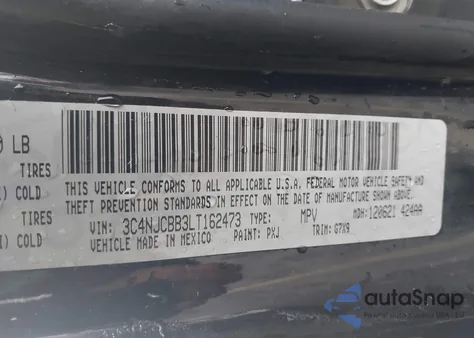 2020 Jeep Compass Latitude Fwd z USA, uszkodzony, nr VIN 3C4NJCBB3LT162473